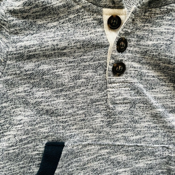 Retreat marble hoodie ribbed hem/cuff gray/navy blue kangaroo pocket Boy 5 - Picture 9 of 14